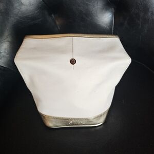 Guerlain Elegant White andGold Women's Bag Magnetic Fold Clutch Makeup Pouch